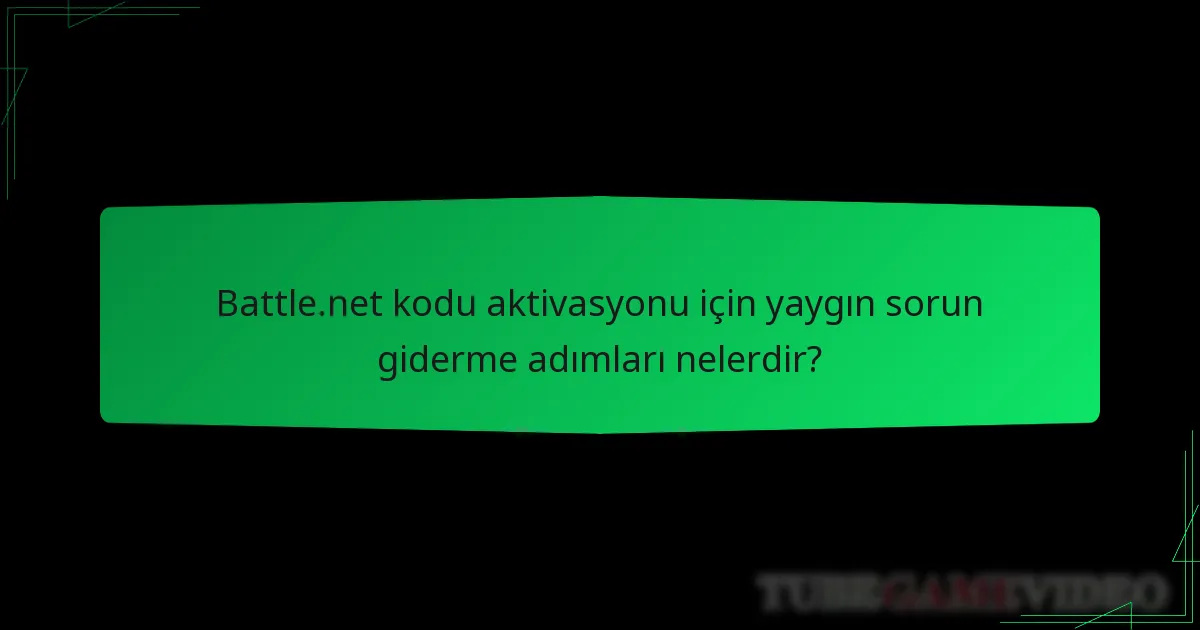 Battle.net kodu aktivasyonu için yaygın sorun giderme adımları nelerdir?